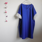 チュールフリルのゆったりワンピース