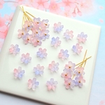 オリジナルカラー★10mm 桜　サクラソウ　お花のガラスビーズ  パープル×ピンクグラデーション