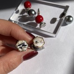 ピアス ゴールド シンプル グレー サージカルステンレス パール オフィス