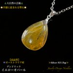 💛幸福を呼ぶ聖石🌲デンドライトイエローオパール✨Silver 925.Top✨Jewelry天然石ネックレス✨
