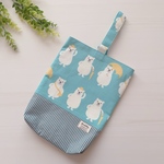 【30％OFFセール】上靴入れ＊雨の日しろくまブルー