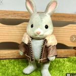 森き　ファー革ジャン(首だけファー)　miniature jaket.