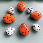 【2コセット】JIRI＊IVANA#czech beads#チェコビーズ　てんとう虫🐞lady bug14✖️11㍉　white/black