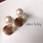 再販♡パールとゴールドチャームのピアス（イヤリング可）