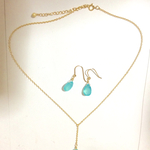 【Blue rose様オーダー専用】シーブルーカルセドニーのピアス&ネックレス