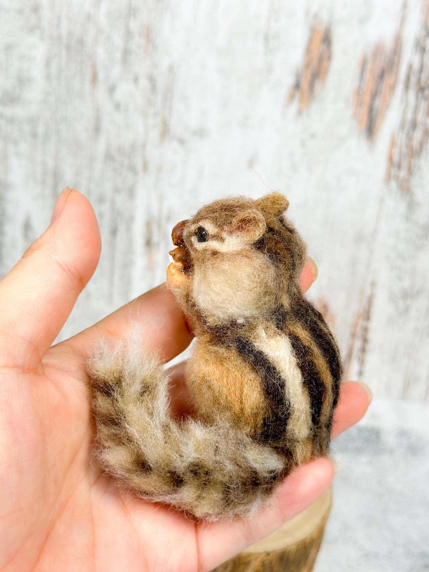 シマリス　羊毛フェルト 羊毛フェルト シマリス ミニ - Black Sheep Needle Felting