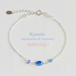 K16GP【秋色】宝石質カイヤナイトとレッドスピネルのブレスレット bracelet+ /ac120