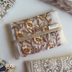 new✨インド刺繍リボン 大人ティッシュケース beige③