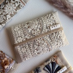 new✨インド刺繍リボン 大人ティッシュケース beige⑥