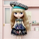 オフショルダーワンピース＆ツイードベレー帽No.１　ネオブライス服　アウトフィット