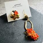 Neon color beads アシンメトリーピアス(イヤリング)