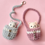 🐰Sylvanian Families      ふわふわお出かけケース　1個　【シルバニアファミリー　赤ちゃん　ハンドメイド　着せ替え　着せ替え服　ピンク　ホシ　シルバニア】