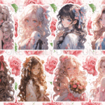 デザインペーパー　BEAUTIFUL GIRL  コラージュシート