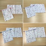 サイズはオプションから❗️w60×40cm ランチョンマット 水色 ストライプ ユニコーン 小学校 女の子 給食