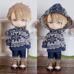 雪の結晶　ぬくぬくパーカーセット（ねんどろいどどーるオビツ11ボディ共有サイズ）