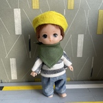 005 ミキちゃんマキちゃんフレンド　りくくん　ボーダーカットソー　デニムパンツ