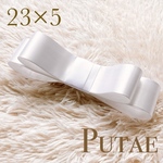 リボンボンネ　サテン　ウェディング　髪飾り