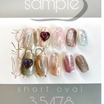 〈現品〉 short oval オーバル 　ネイルチップ　  ニュアンスネイル　韓国　振袖ネイル　ブライダルネイル