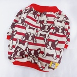♡新作犬服オーダー★フレブルボーダートレーナー赤長袖♪中型犬小型犬フレブル服パグ服フレンチブルドッグ服中型犬小型犬ボストンテリア服