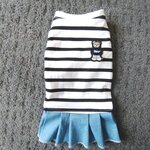 犬服！Мsize！ボーダーデニム重ね着！クマ