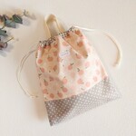 お着替え巾着袋　ピーチブロッサム