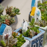 寄せ植えのアクセントに壁ハウス♬