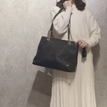 1119 VINTAGE BALLY マトラッセ  2way編み込みチェーンショルダートートバッグ　キルティング　ヴィンテージ ニット　アンティーククラシックブランドオケージョン  結婚式　タッセル