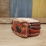 パッチワークのブレスレット＊レザーバングルくたくた仕上げ