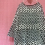 京都産フラワーボーダー刺繍ワンピース　黒