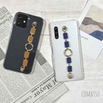 【全機種対応】差し色ハンサムカラー⁺ 艶マットハンドホルダー付きスマホケース ベルトストラップ付きスマホカバー ２カラー