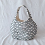 ころりんバッグ　ショルダー　トートバッグ　春夏バッグ　＊kororin bag ＊北欧風＊花柄＊フラワー＊グレー＊
