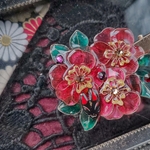 黒狐と紅椿のヘアクリップ（hair ornaments of Camellia bouquet ）