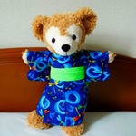いろはにトンボ（紺色）*兵児帯　ヌイグルミ用浴衣セット（ダッフィーＳサイズモデル）