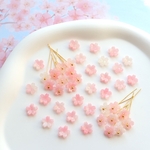 ミニサイズ★9mm桜のパーツ　アセテート　桜ピンクグラデーション