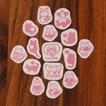 「三毛猫のみーちゃんとハート猫さん」(February/March)のフレークシール（１５枚）