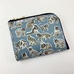 【n様ご予約品】猫好きさんへ　ポケットL字財布　小銭ポケットマチあり　リバティプリント　ビニコ