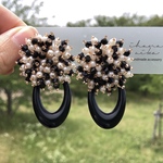 《2way》mix beads cabochon × oval ring pierce／ earring