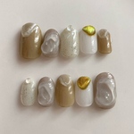 mimoza ｜ ぷっくりネイル　黄色　イエロー　ニュアンスネイル　淡色ネイル　ネイル　ネイルチップ