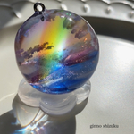 28㎜　懐かしい夕桜の虹の海　雲レジン　316L 刻印入りカニカンチャーム　サージカルステンレス　アレルギー対応