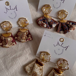 【インド刺繍リボン】タッセルピアス イヤリング India embroidery tassel pierce / earring