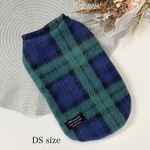 完成品/犬服！小型犬DSサイズ/胴長 ブラックウォッチあったかフリースタンク/袖なし