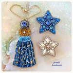 C様専用ページ　Tassel blue/星Blue/星Grey ビーズ刺繍ブローチ