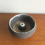 お香立て 黒に雪バージョン    グレー