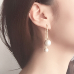 ダブルコットンパールピアス
