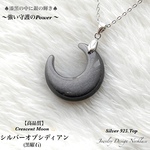 🌙三日月✨シルバーオブシディアン✨Silver925Top✨Juwelry天然石ネックレス💫