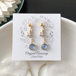 星のジルコニアとシャネルストーンのプチイヤリング