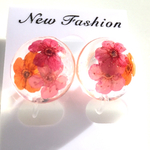 こでまりのノンホールピアス 赤紫×ピンク×オレンジ☆ 