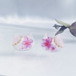 桜猫の一粒ピアス/イヤリング