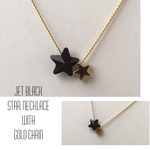 漆黒のジェット☆スターネックレス（ゴールドチェーン）