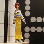 msdr-24-062黄色いロング丈 タイトスカートとボーダーバルーンスリーブTシャツ（momoko/ジェニー/MISAKIなど1/6人形用）